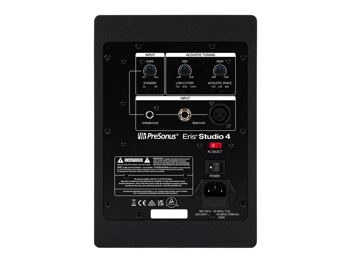 PreSonus ERIS STUDIO 4 4.5-inch 2-Way Active Studio Monitor / 50W Biamp / 55 Hz-20 kHz / 120deg H Dispersion - Image 4