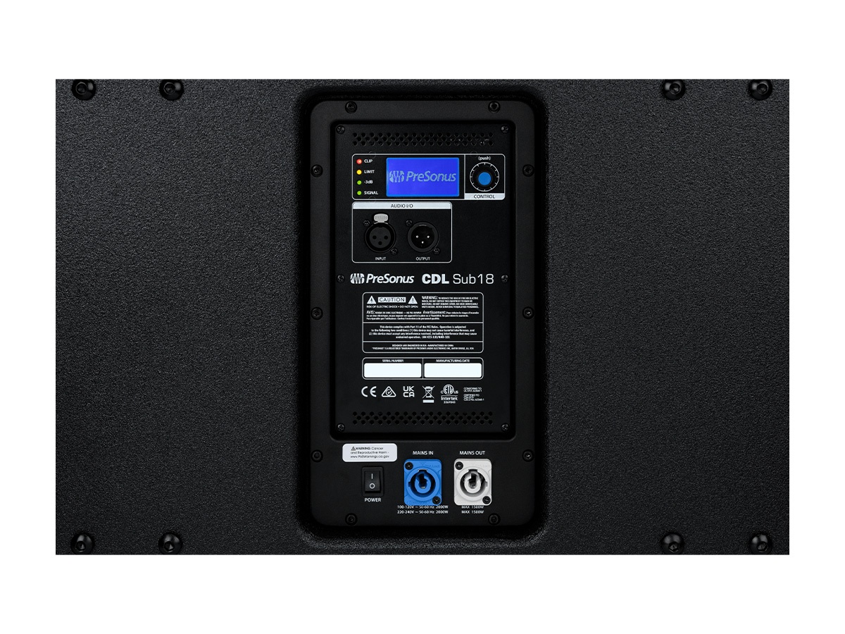 PreSonus CDL Sub18 18-inch Active Subwoofer / 1000W RMS Class D / 135 dB SPL / 36-144 Hz - Image 5
