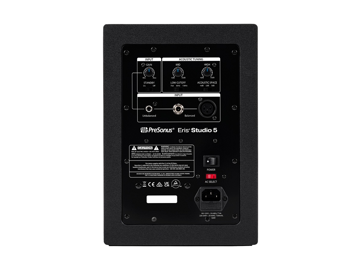 PreSonus ERIS STUDIO 5 5.25-inch 2-Way Active Studio Monitor / 80W Biamped / 48 Hz-20 kHz / 120deg Dispersion - Image 3