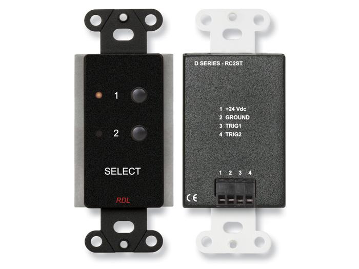 RDL DB-RC2ST 2-Channel Pushbutton Remote Control / LED Indicators / Open-Collector Outputs / 24 Vdc