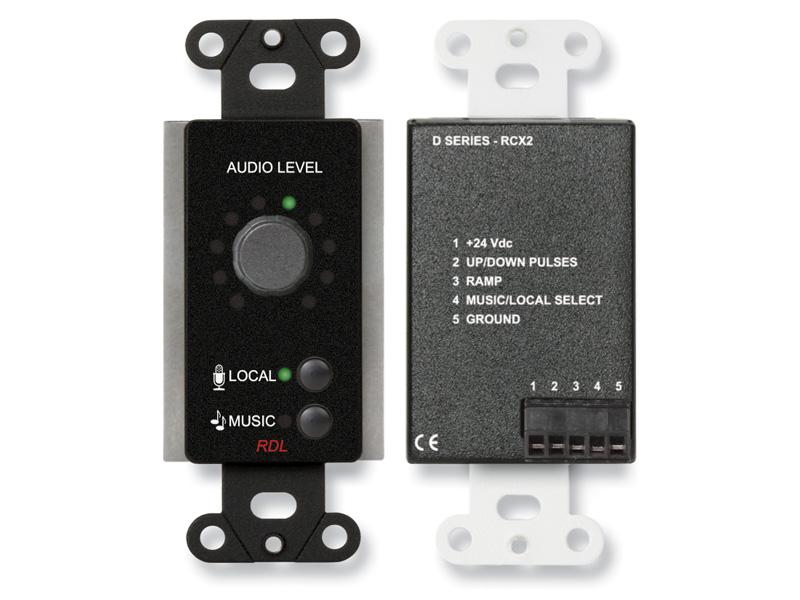 RDL DB-RCX2 Room Control / Optical Encoder Volume Knob / Music or Local Selection / Decora Black