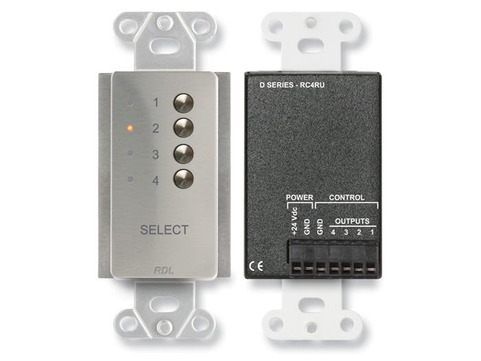 RDL DS-RC4RU 4 Channel Remote Control for RACK-Ups/stainless steel