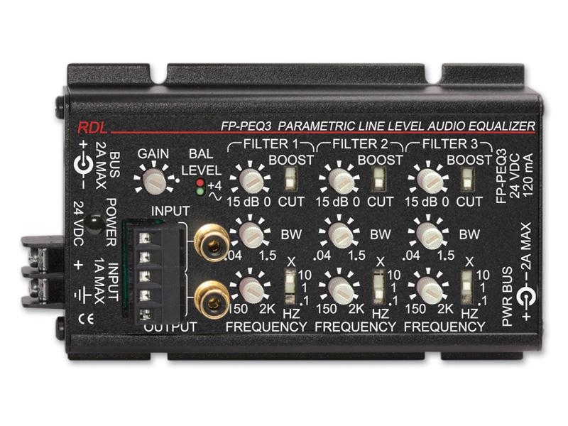 RDL FP-PEQ3 3-Band Parametric Equalizer Single-Channel 15Hz-20kHz +/-15dB BW 0.04-1.5 Octave