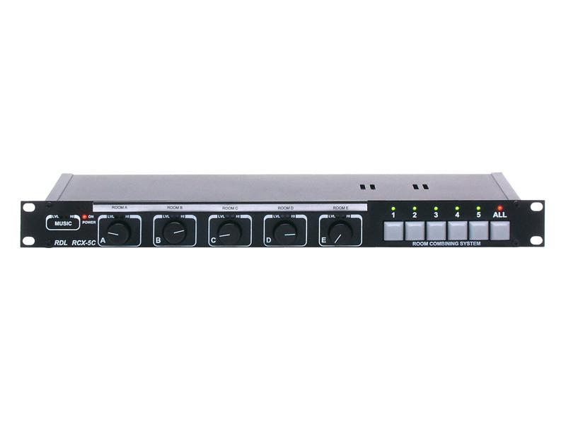 RDL RCX-5CM Room Combining System Controller / Mic Muting / 5 Rooms / Front Volume / VU Metering - Image 2