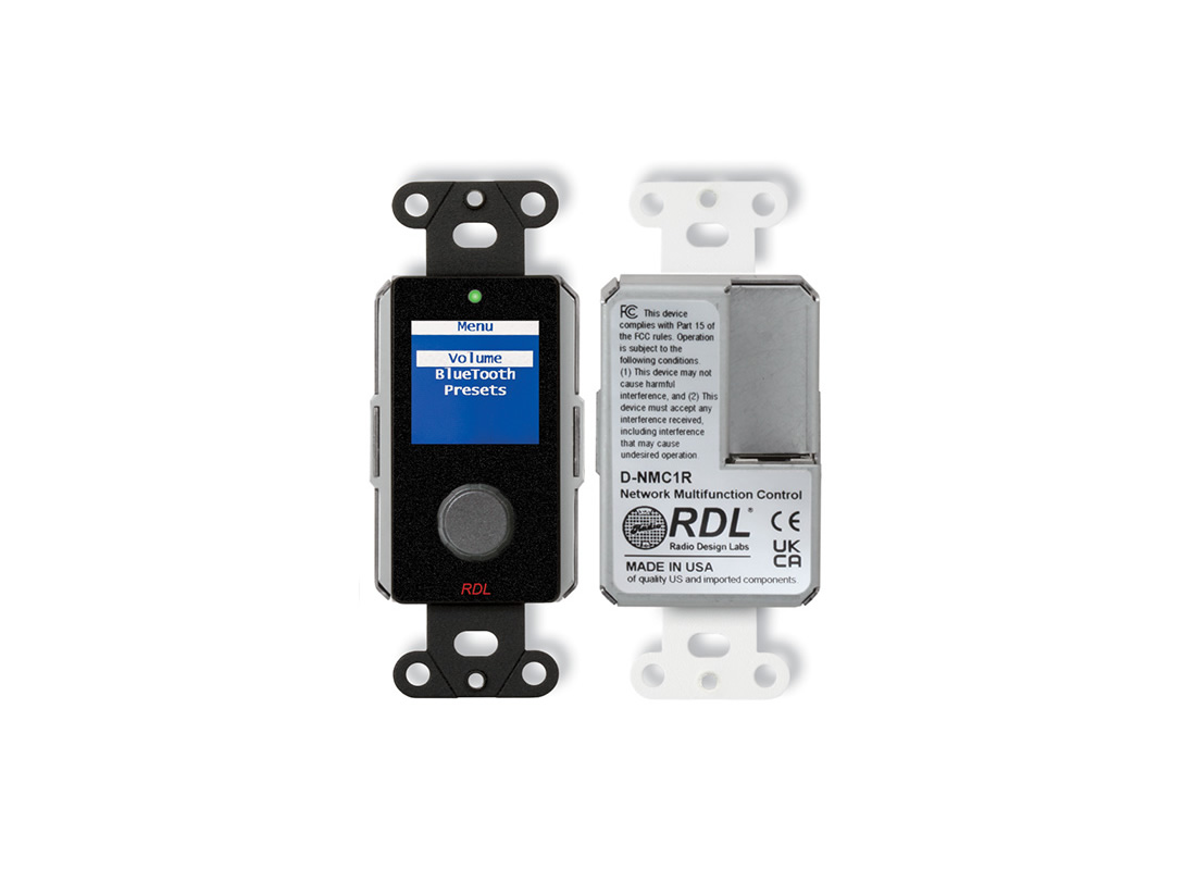 RDL DB-NMC1R Rotary Network Volume Remote / Color LCD / PoE / Bluetooth / Dante Presets
