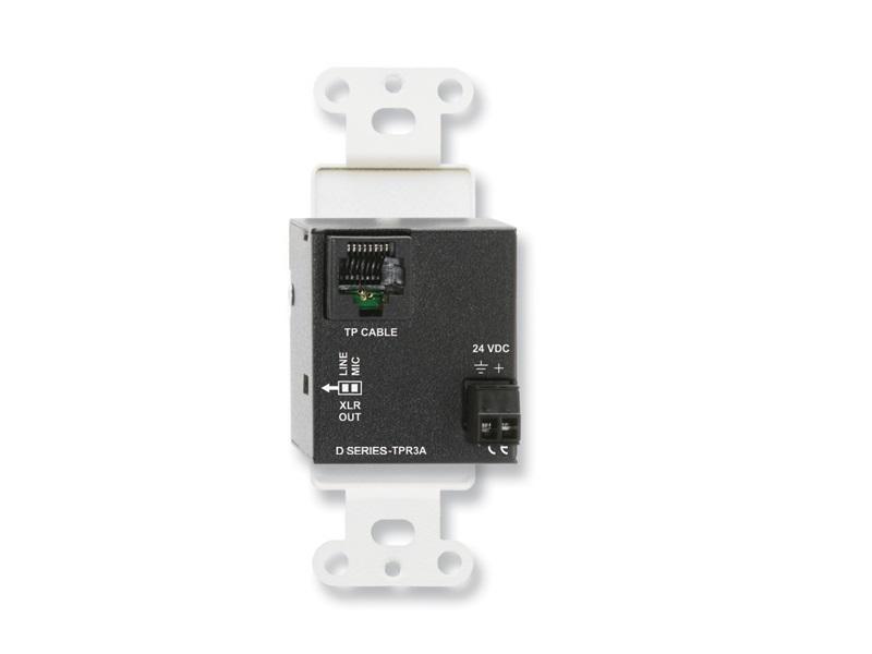 RDL DB-TPR3A Active 3-Pair Format-A Audio Receiver / XLR Mic or Line Selectable / Stereo RCA / Black - Image 2