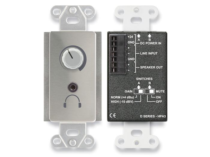RDL DS-HPA3 3.5 Watt Audio Power and Headphone Amplifier/Stainless Steel