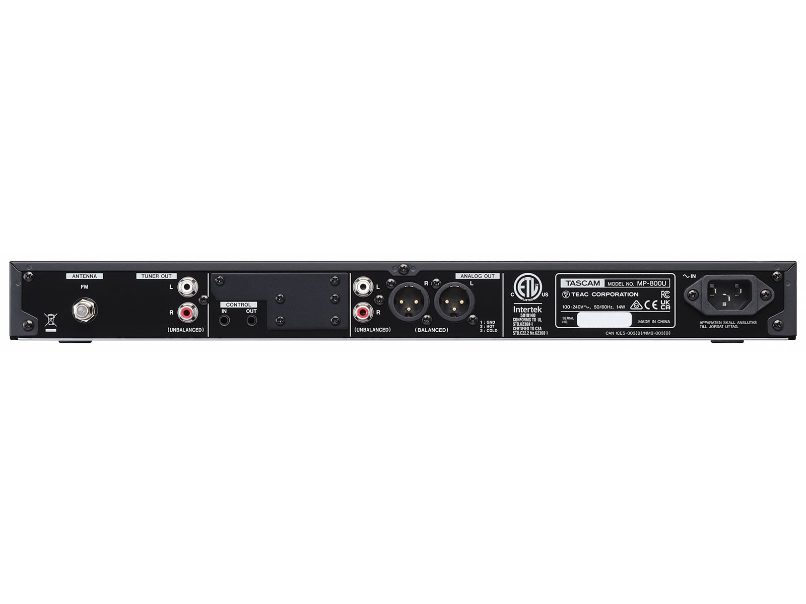 TASCAM MP-800U SD / USB Player / FM Tuner / USB DAC / XLR RCA Outputs / Bluetooth Option - Image 3