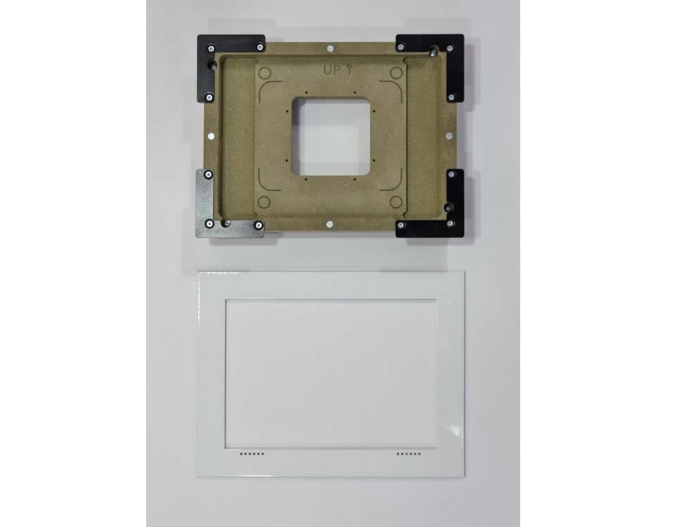 Wall-Smart 032-1-773-WH Flush Retrofit Wall Adapter / Bezel 4mm On-Wall / TKP-8600 Compatible / White - Image 2