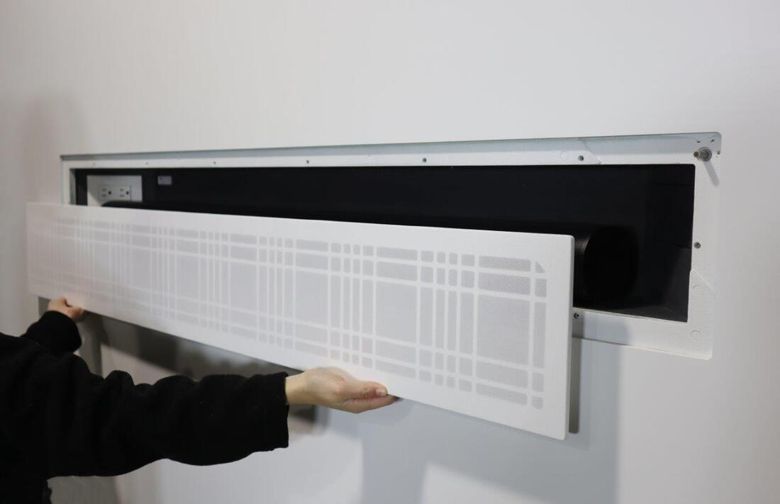 Wall-Smart 085-1NA17-UWH2 Flush Wall Mount Soundbar US / UK Paintable Magnetic Grille Leaves Pattern White - Image 6