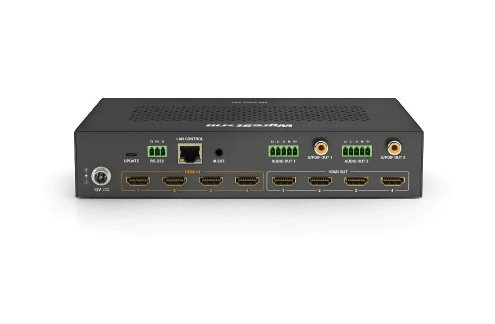 WyreStorm MX-0404-SCL 4x4 4K60 HDMI Matrix Switcher / Seamless Switching / Audio De-embed / Downscale - Image 3